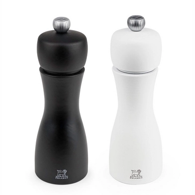 Salt and Pepper Mills Peugeot Tahiti Black White 15 cm | Cookwarestore